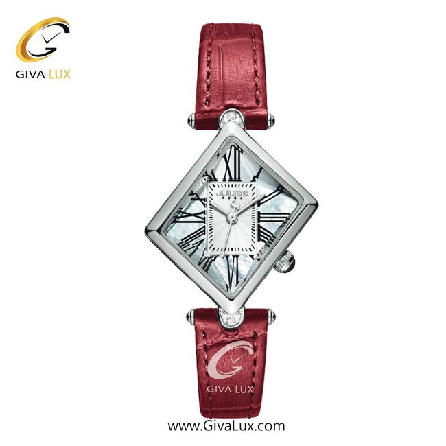 ساعت مچی اورجینال زنانه جولیوس نقره ای | قرمز| نقره ای| کد رفرنس JA-1527A